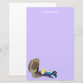 Papeterie Rustic Cowboy Hat Blue Purple Blanket Custom (Devant / Derrière)
