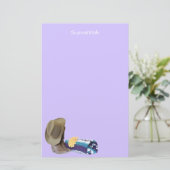 Papeterie Rustic Cowboy Hat Blue Purple Blanket Custom (Debout devant)