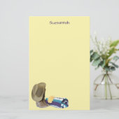 Papeterie Rustic Cowboy Hat Blue Purple Blanket Custom (Debout devant)