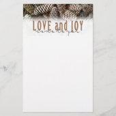 Papeterie Rustic Holiday Love and Joy Pine Cone (Devant)