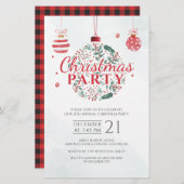 Papeterie Rustic Plaid Noël Fête Invitation (Devant / Derrière)