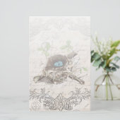 Papeterie rustique chic pays botanique nid (Debout devant)