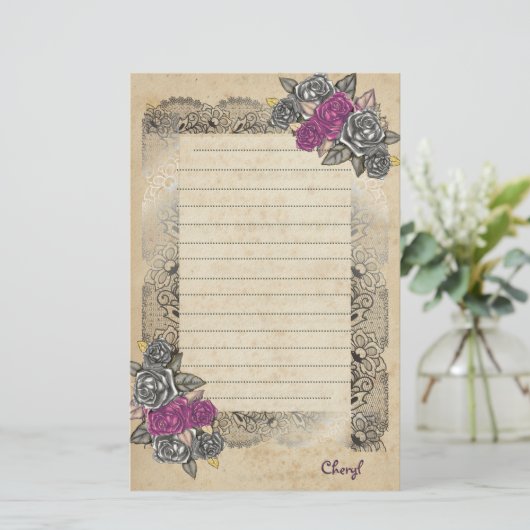 Papeterie Rustique Élégant Simple Pour Elle (Debout devant)