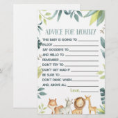 Papeterie Safari Animal Conseils Baby shower Activité de jeu (Devant / Derrière)