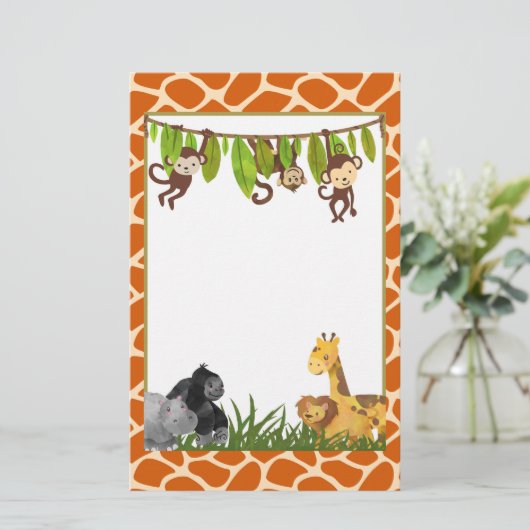 Papeterie Safari Jungle Animal Thème (Debout devant)