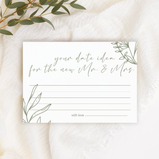 Papeterie Sage Boho Fleurs Idée de Soirée de Rendez-vous Jeu