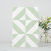 Papeterie Sage Green Geometric Deco Cube Pattern (Debout devant)