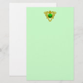 PAPETERIE SAINT PATRICK'S CELTIC HEART, SHAMROCK (Devant / Derrière)