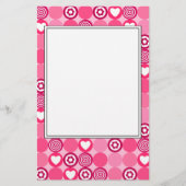 Papeterie Saint-Valentin Motif Cœur Rose et Points de Fleurs (Devant)