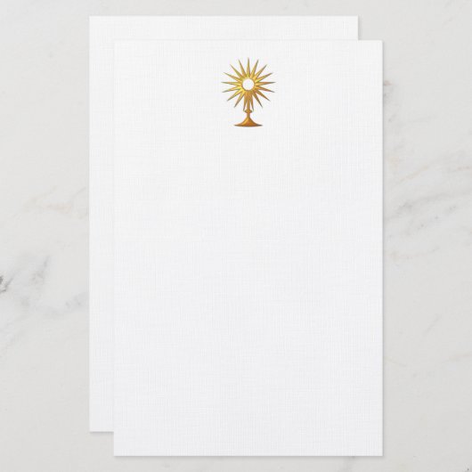 Papeterie Sainte Eucharistie en Monstrance d'or (Devant / Derrière)