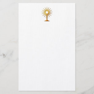 Papeterie Sainte Eucharistie en Monstrance d'or
