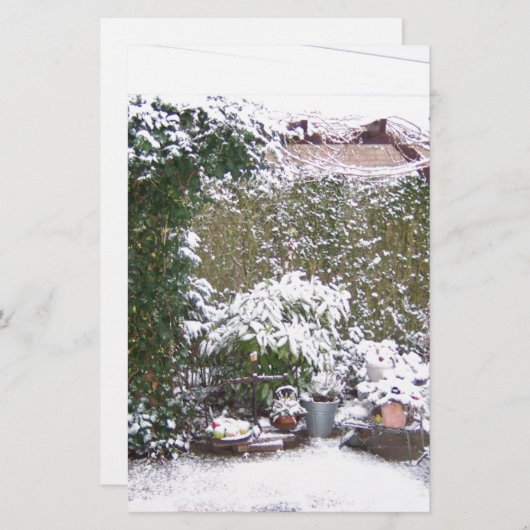Papeterie Saison de Noël, Neige dans le jardin (Devant / Derrière)