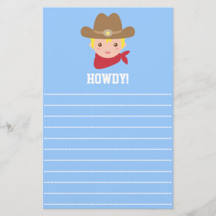 Papeterie Salut, joli cow-boy pour les petits garçons