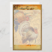 Papeterie Salutation vintage d'action de grâces (Devant / Derrière)