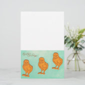 Papeterie Salutations de Pâques Chicks Vert (Debout devant)