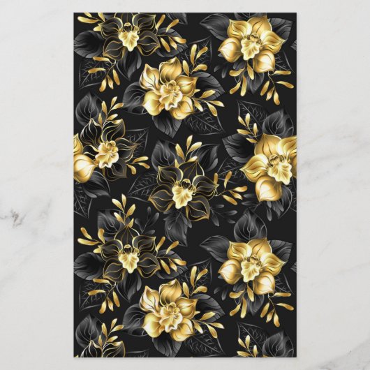 Papeterie Sans couture avec orchidées de bijoux (Devant)