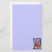 Papeterie SANTA CLAUS JOUER HARP Noël Nuit Bleue (Devant / Derrière)