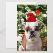 Papeterie Santa Hat Bulldog Christmas Tree Snowman boîte cad (Devant / Derrière)