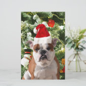 Papeterie Santa Hat Bulldog Christmas Tree Snowman boîte cad (Debout devant)