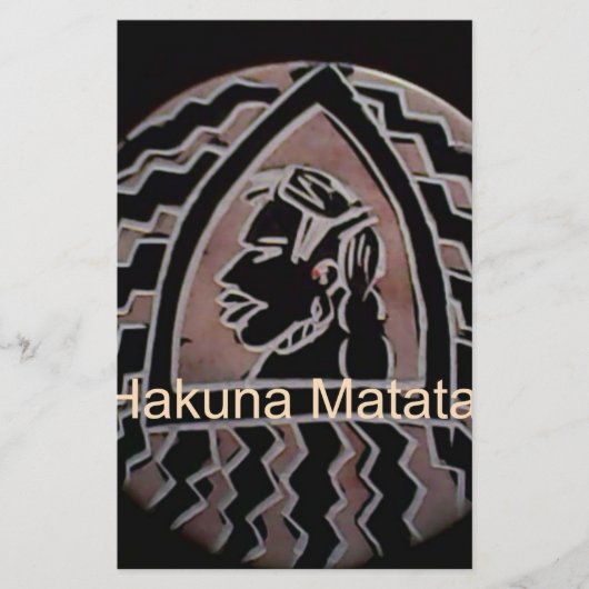 Papeterie Saveur Bongo Hakuna Matata. (Devant)