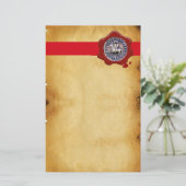 Papeterie SCEAU DU MODÈLE DES CHEVALIERS, Cire rouge, Parche (Debout devant)