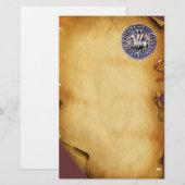 Papeterie SCEAU DU MODÈLE DES CHEVALIERS, Parchemin Brown (Devant / Derrière)