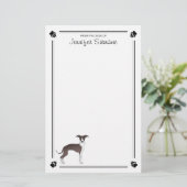 Papeterie Sceau Et Blanc Italien Greyhound Avec Pattes Et Te (Debout devant)