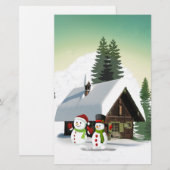 Papeterie Scène des neiges de Noël (Devant / Derrière)