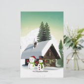 Papeterie Scène des neiges de Noël (Debout devant)