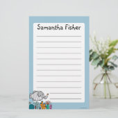 Papeterie Scène mignonne de poissons d'éléphant avec le (Debout devant)