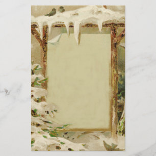 Papeterie Scène vintage de Jardin de Noël