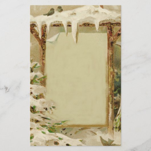 Papeterie Scène vintage de Jardin de Noël (Devant)