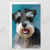 Papeterie Schnauzer Miniature peinture couleur de l'eau (Devant / Derrière)