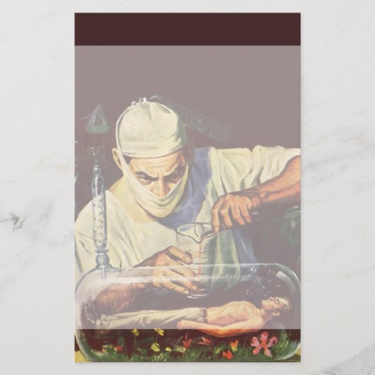 Papeterie Science-fiction Vintage, chercheur en laboratoire (Devant)