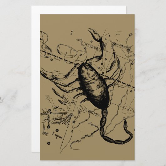 Papeterie Scorpio Constellation Hevelius 1690 Décor (Devant / Derrière)