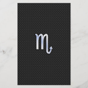 Papeterie Scorpio Zodiac Chrome Comme Symbole Serpent Noir D