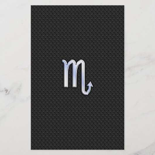 Papeterie Scorpio Zodiac Chrome Comme Symbole Serpent Noir D (Devant)