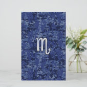 Papeterie Scorpio Zodiac Symbole de Navy Blue Camo (Debout devant)