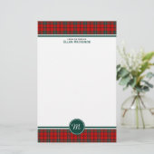 Papeterie Scott Clan Tartan Monogramme rouge et vert plaid (Debout devant)