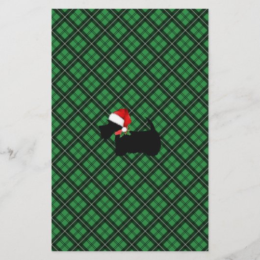 Papeterie Scottie Christmas Plaid Family Newsletter Custom S (Dos)