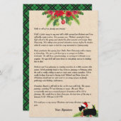 Papeterie Scottie Christmas Plaid Family Newsletter Custom S (Devant / Derrière)