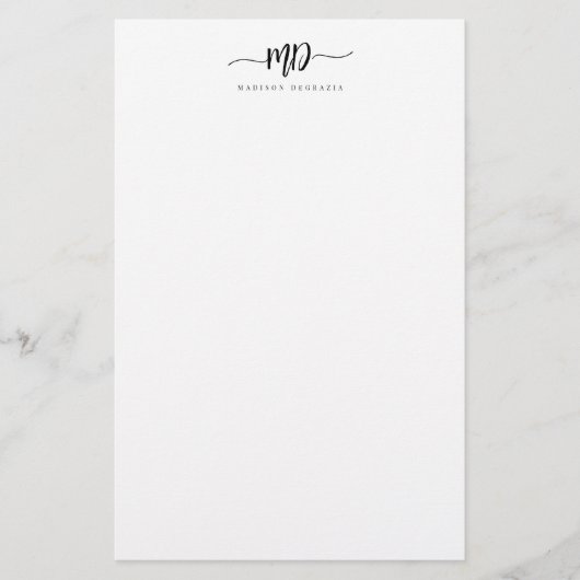 Papeterie Script de pinceau Monogramme personnalisé moderne  (Devant)