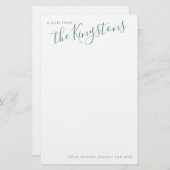 Papeterie Script Juniper Family Name (Devant / Derrière)