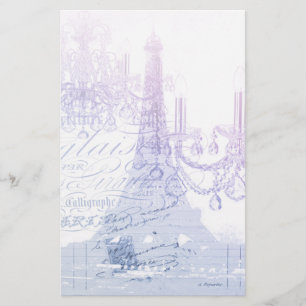Papeterie scripts chandelier violet tour eiffel paris