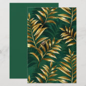 Papeterie Seamless pattern with golden ferns (Devant / Derrière)