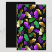 Papeterie Seamless Pattern with Mardi Gras feathers (Devant / Derrière)