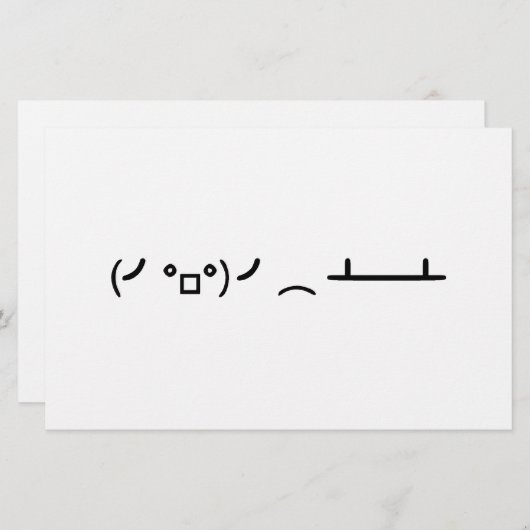 Papeterie Secousse de Tableau renversant l'émoticône d'ASCII (Devant / Derrière)