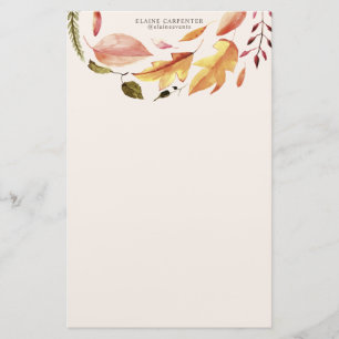 Papeterie sensation automne élégant monogramme floral