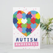 Papeterie sensibilisation sur l'autisme rose (Debout devant)