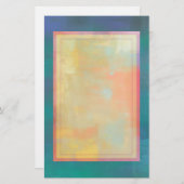 Papeterie Sérénité Abstraite verte et violette (Devant / Derrière)